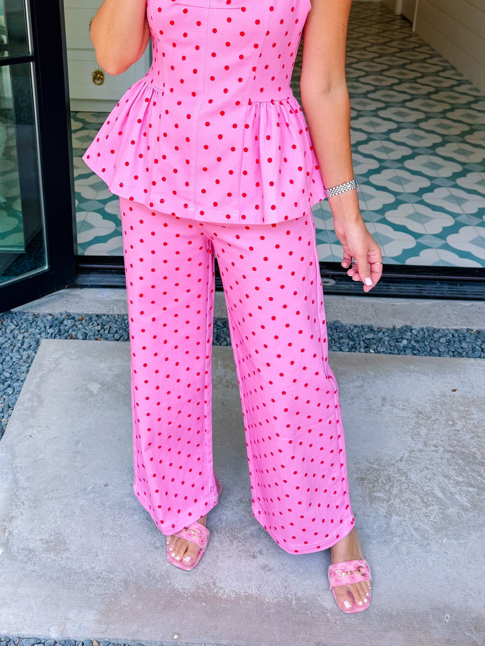 PRECIOUS POLKA DOT JEANS - PINK