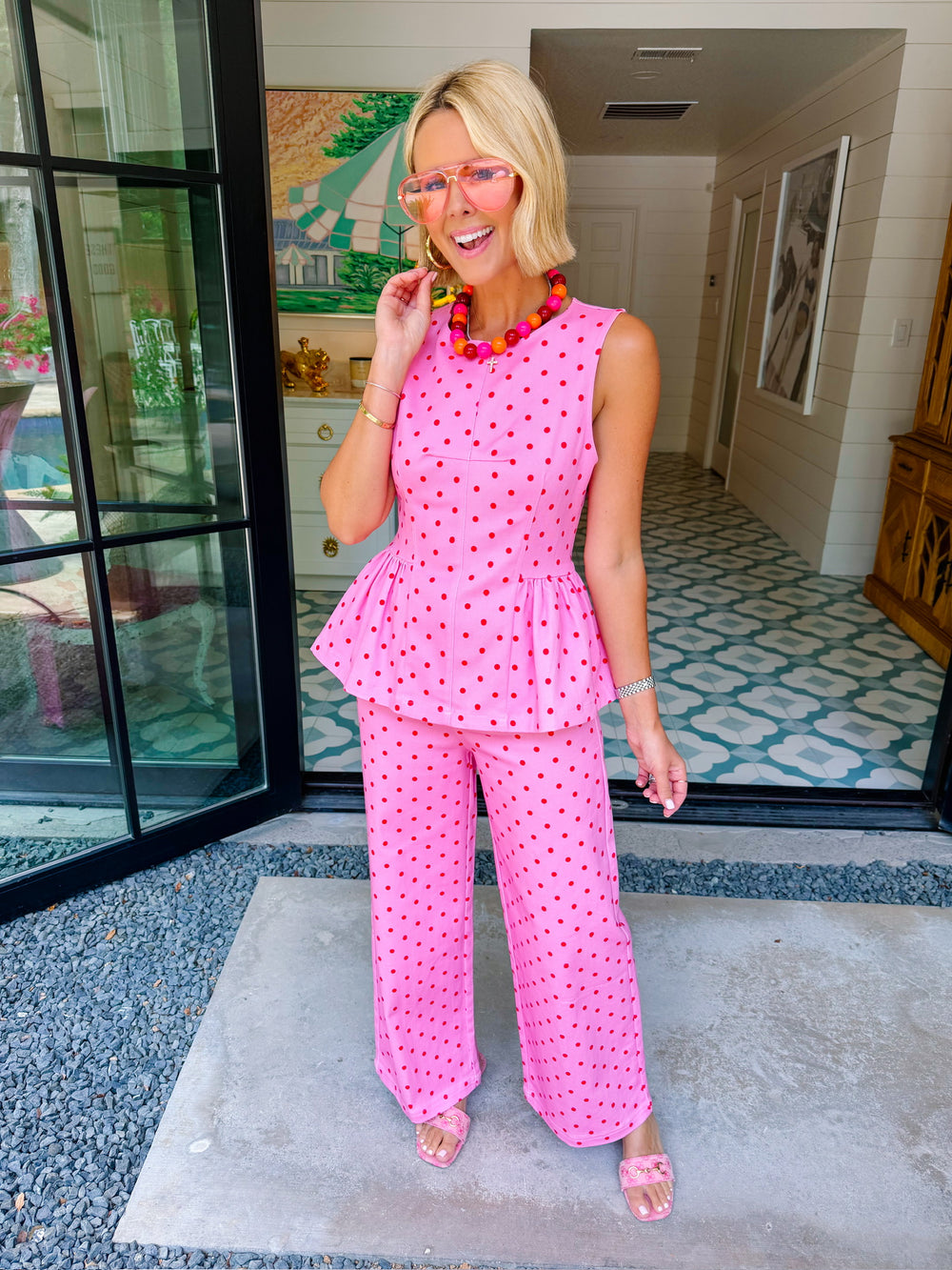 PRECIOUS POLKA DOT JEANS - PINK
