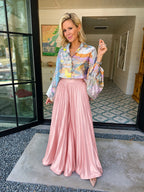 MAIN CHARACTER SILKY PLEATED PANTS - PINK