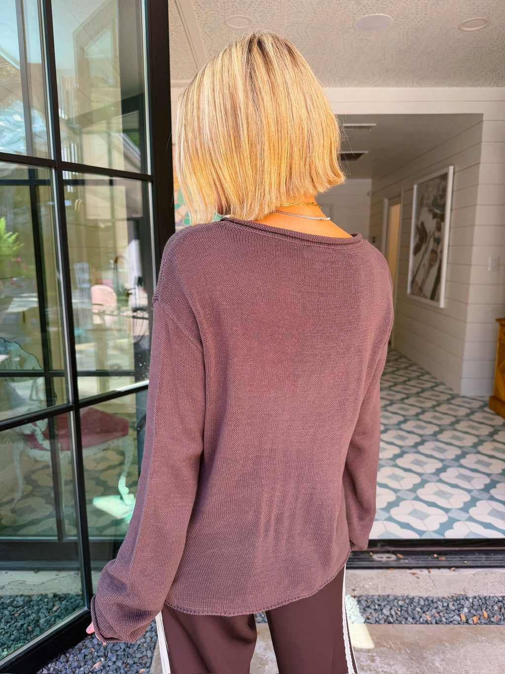 I DON'T KNOW I JUST WORK HERE SWEATER - BROWN