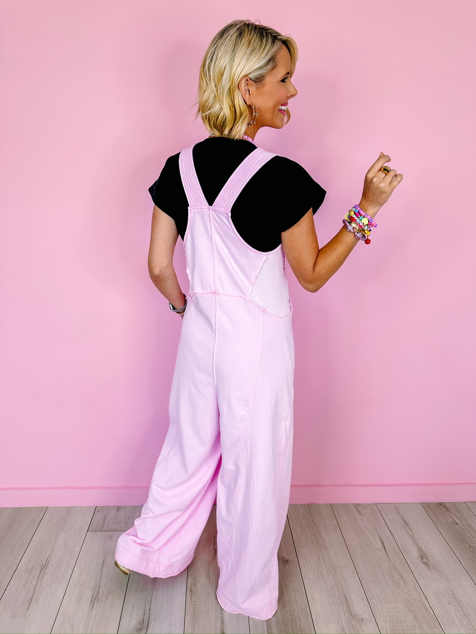 CUTE COMFORT TERRY JUMPSUIT - LIGHT PINK