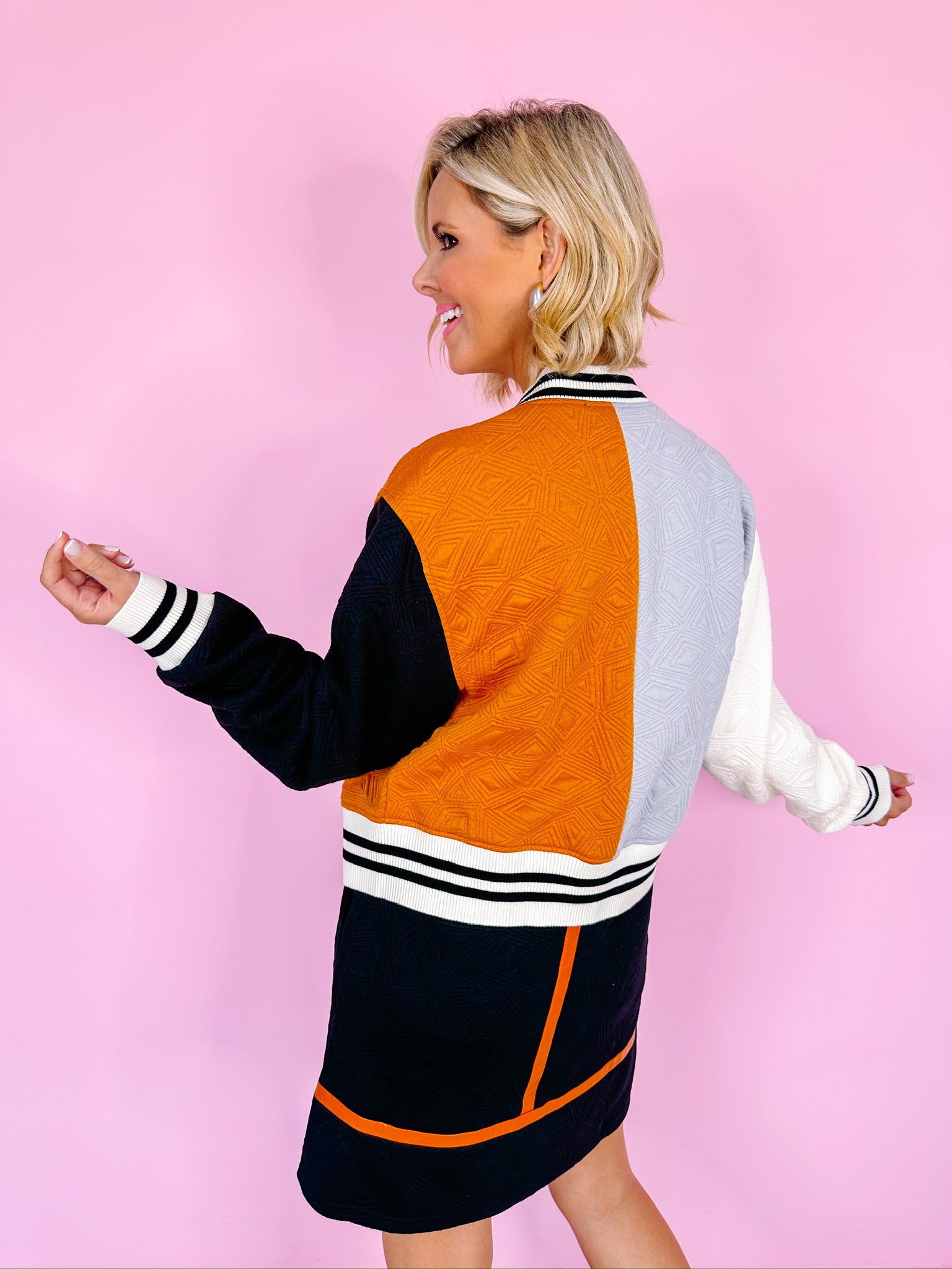 KARA COLORBLOCK TEXTURED JACKET