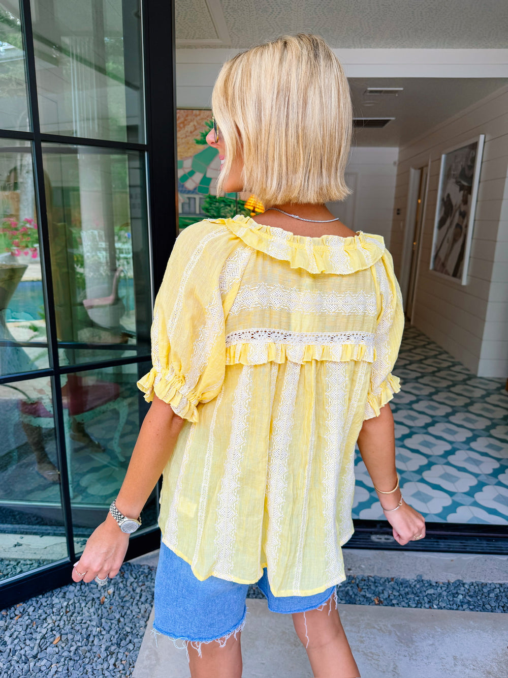 ETERNAL SUNSHINE RUFFLE TOP - YELLOW