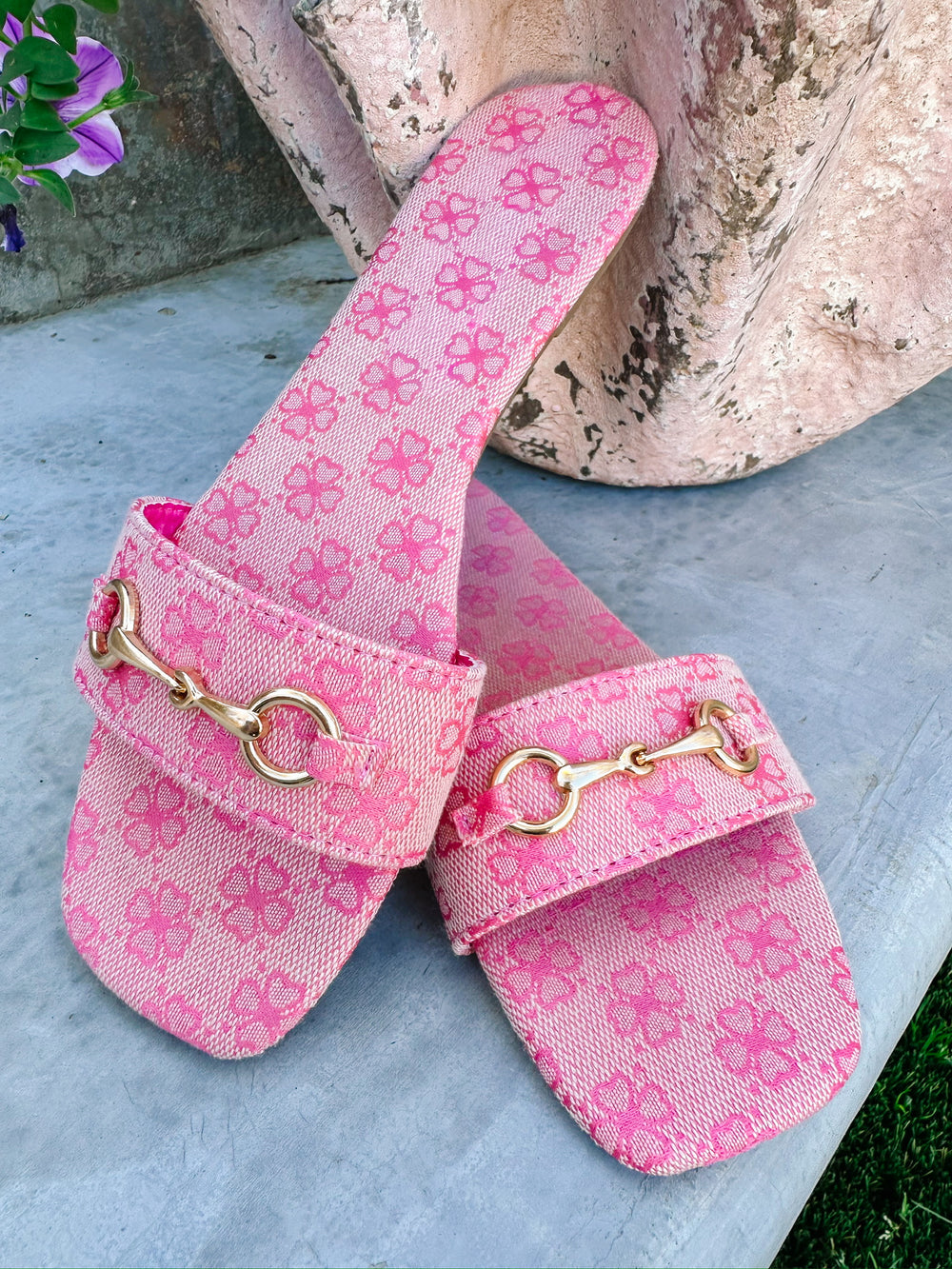 PATRIZIA FLORAL HORSEBIT SANDAL - PINK