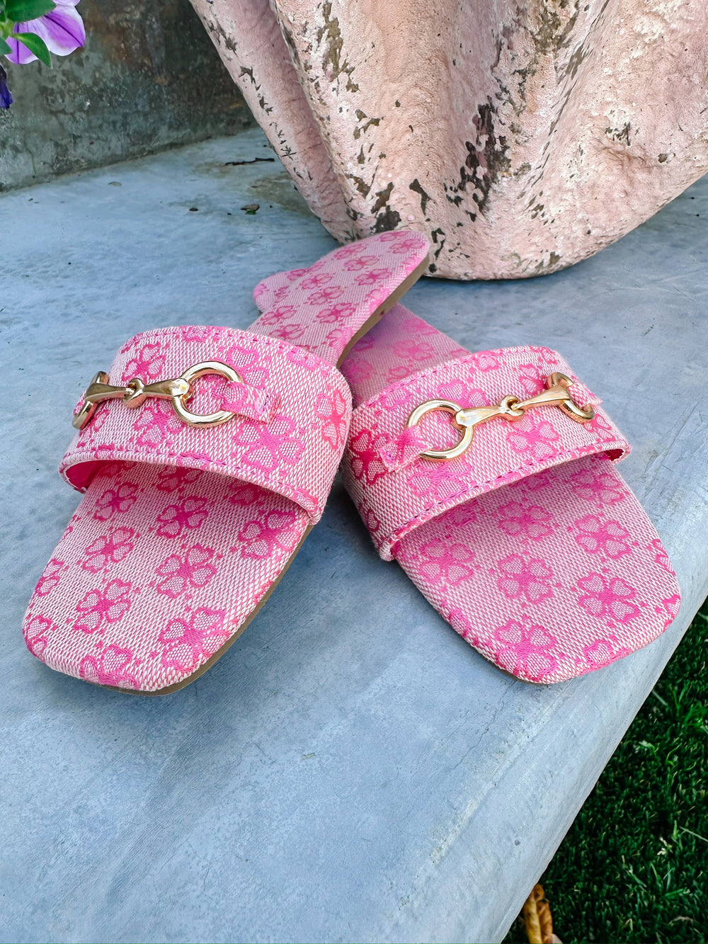 PATRIZIA FLORAL HORSEBIT SANDAL - PINK