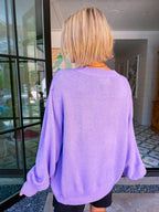 TOO CUTE TO SPOOK YOU GHOST SWEATER - PURPLE