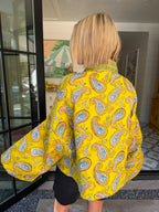 PAISLEY IN THE WINDY FIELDS QUILTED JACKET - CHARTREUSE