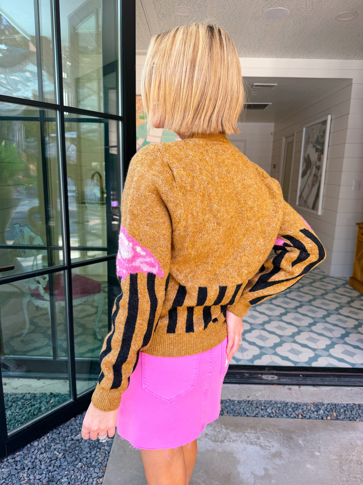 ROXIE HIGH RISE RAW HEM DENIM SKIRT - PINK