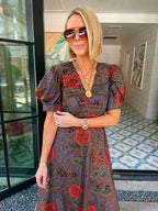 PROMISE WORTH KEEPING FLORAL MAXI DRESS - BROWN