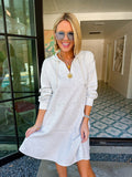MAKE A DAY OF IT HOODIE DROP WAIST DRESS - GREY