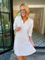 MAKE A DAY OF IT HOODIE DROP WAIST DRESS - GREY