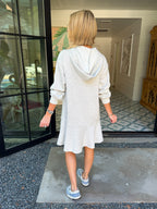 MAKE A DAY OF IT HOODIE DROP WAIST DRESS - GREY