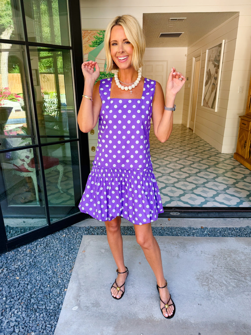 ONE POLKA DOT AT A TIME DRESS - PURPLE