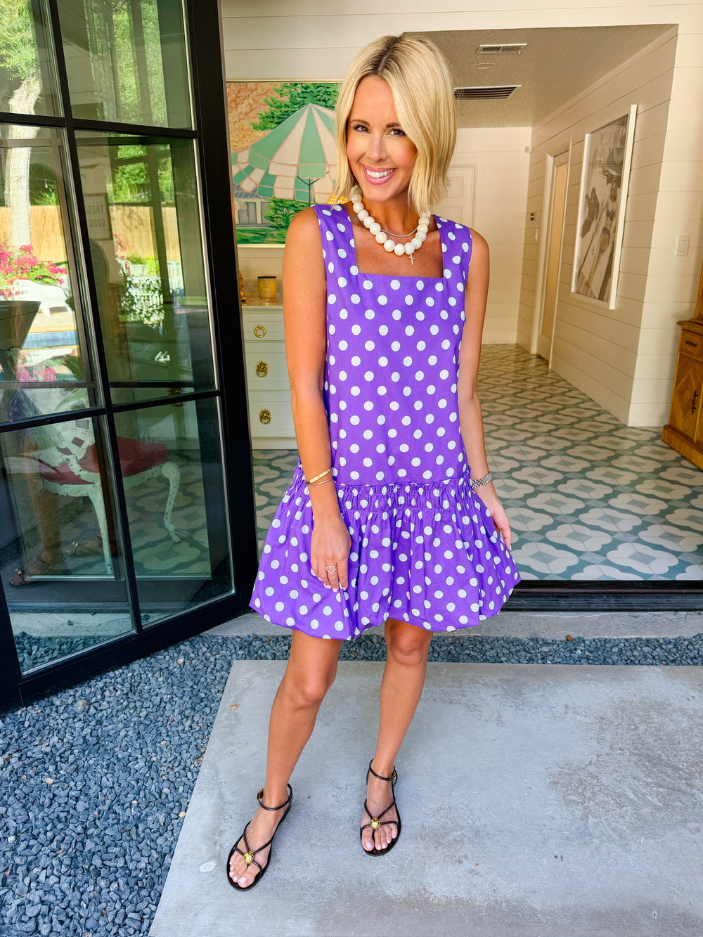 ONE POLKA DOT AT A TIME DRESS - PURPLE