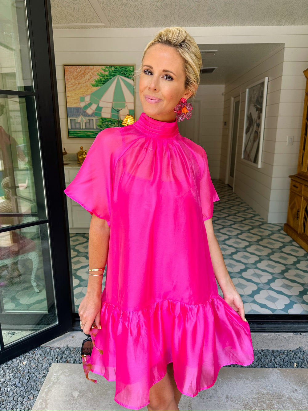 EYES ON HER ORGANZA DRESS - PINK