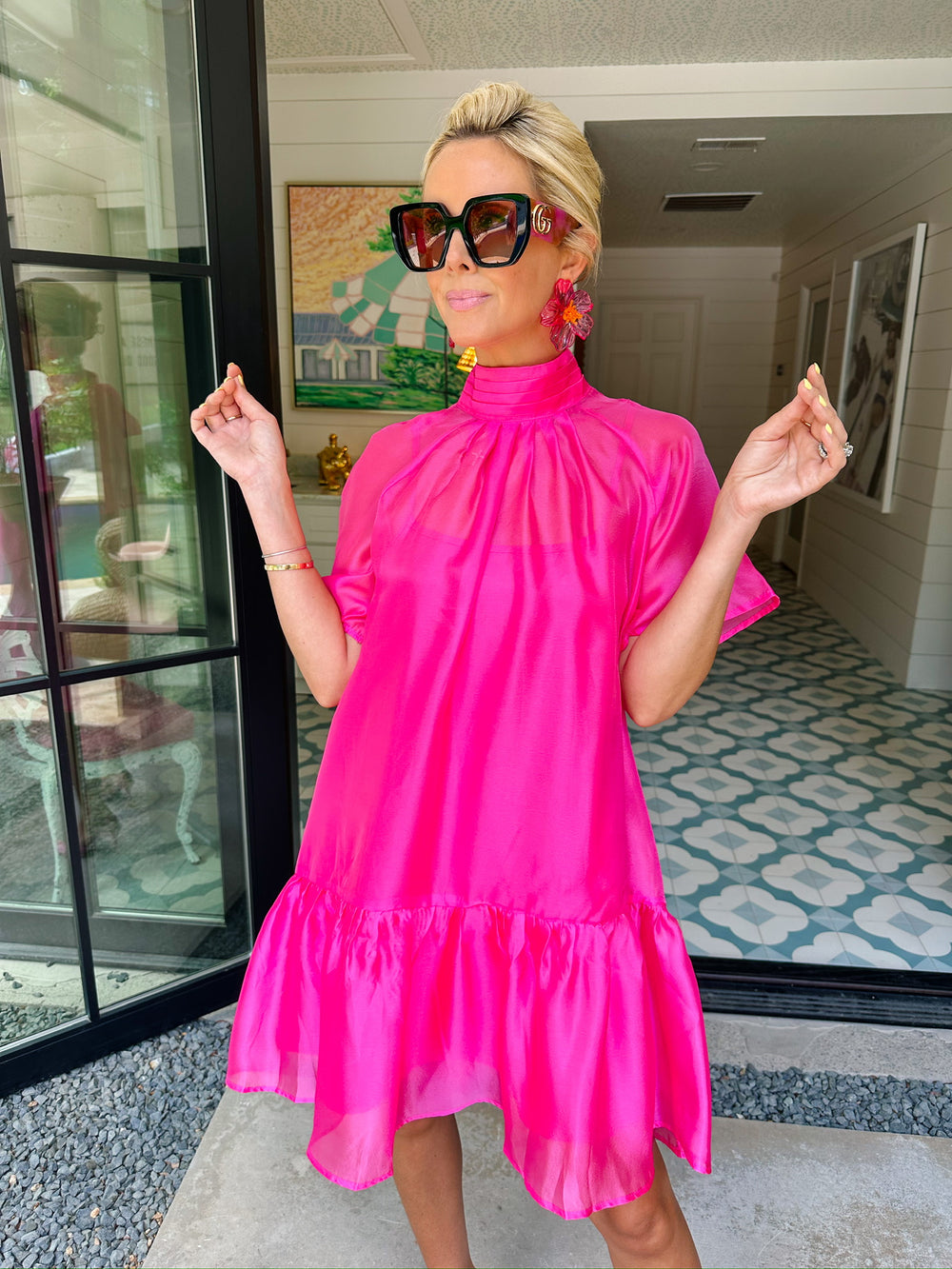 EYES ON HER ORGANZA DRESS - PINK