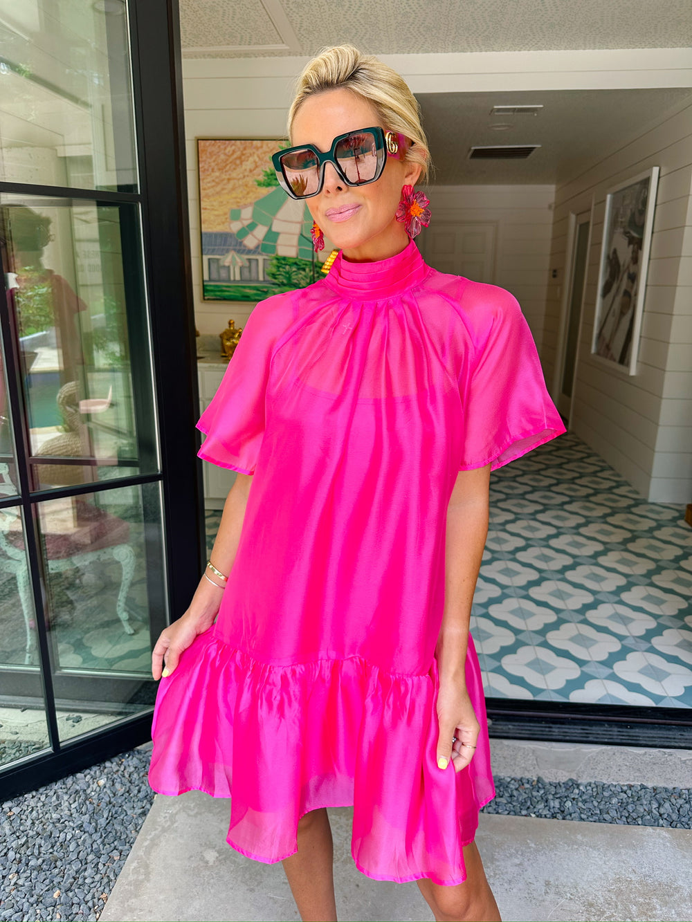 EYES ON HER ORGANZA DRESS - PINK