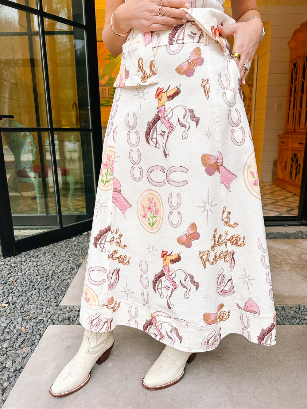 LITTLE MISS RODEO SKIRT - CREAM