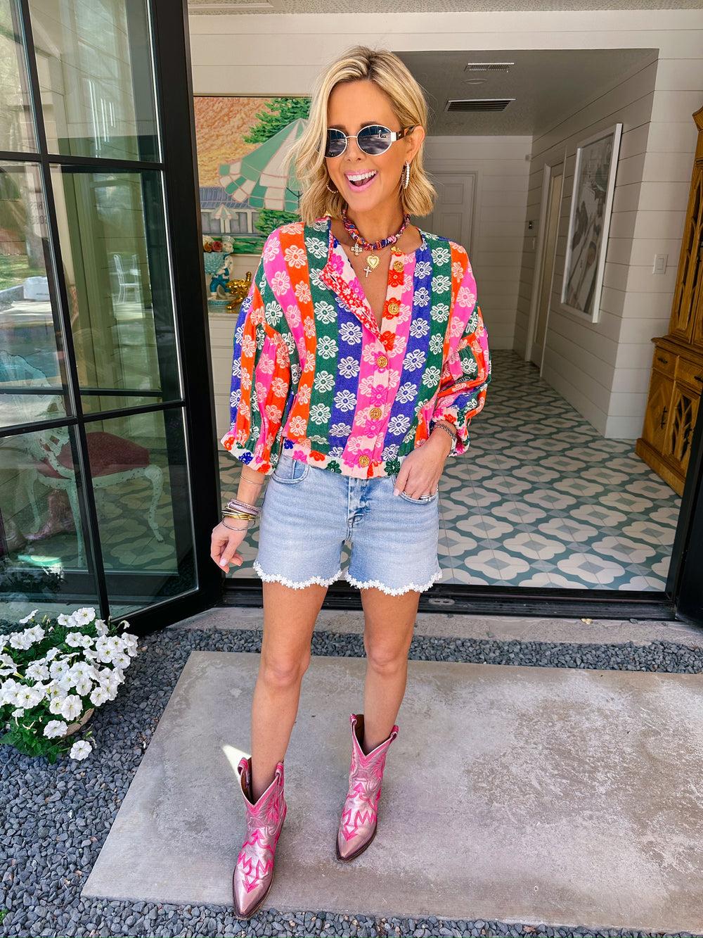 BLOOM BRIGHT DAISY STRIPE JACKET