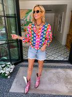 BLOOM BRIGHT DAISY STRIPE JACKET