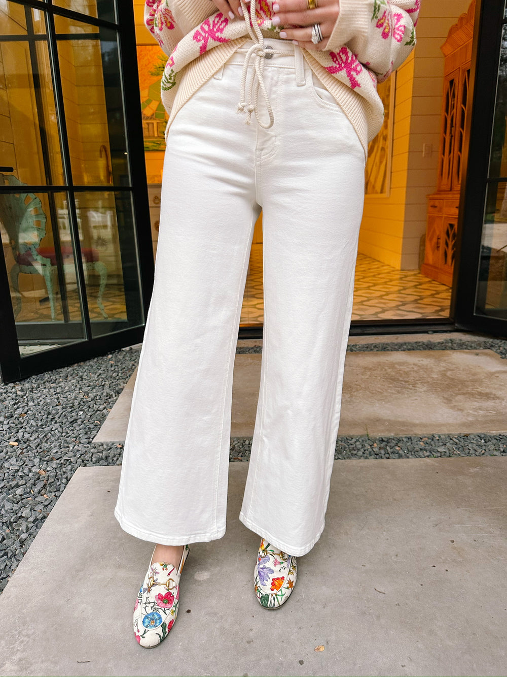 HAVEN HIGH RISE WIDE LEG JEANS - WHITE