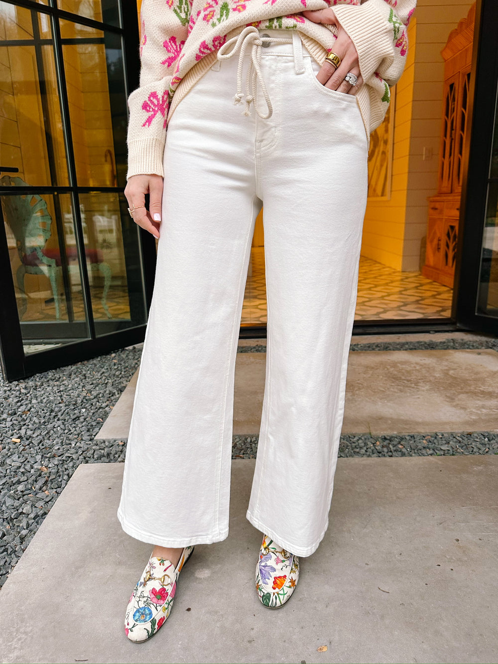 HAVEN HIGH RISE WIDE LEG JEANS - WHITE