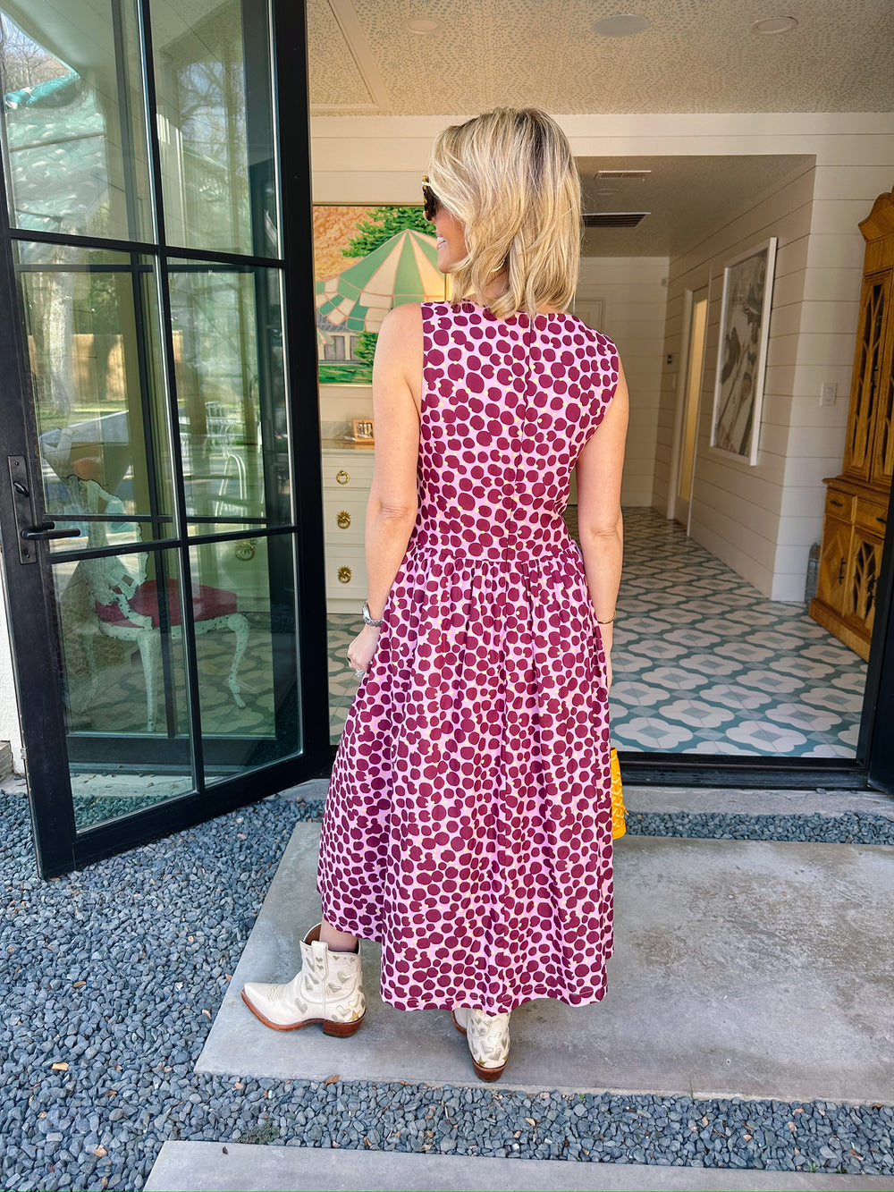 SWEET SPOT POLKA DOT MIDI DRESS - PINK