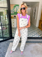 AMBER POLKA DOT DENIM OVERALLS