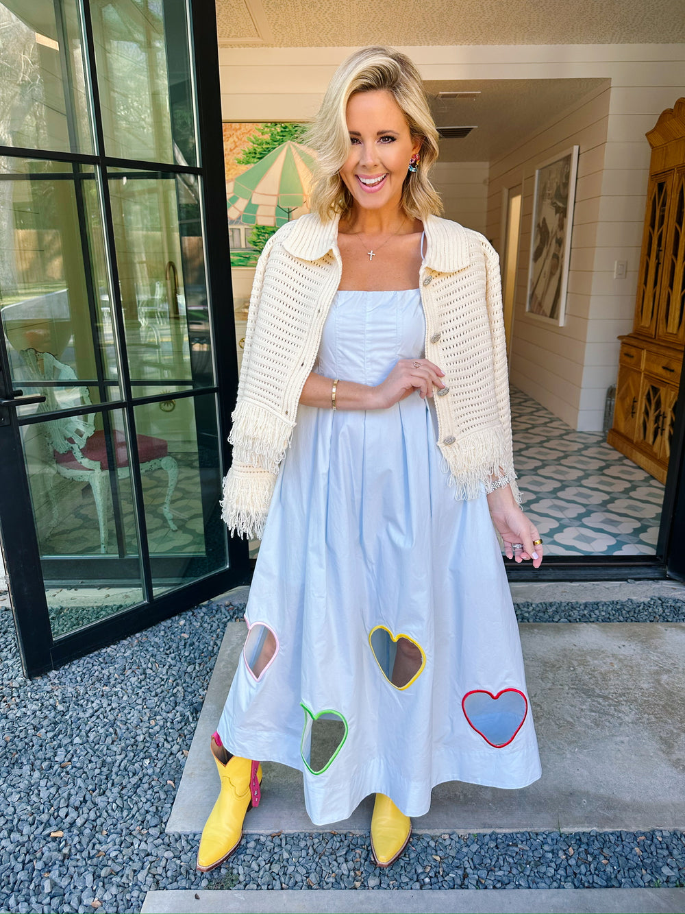 LOLA LOOP FRINGE CARDIGAN - IVORY