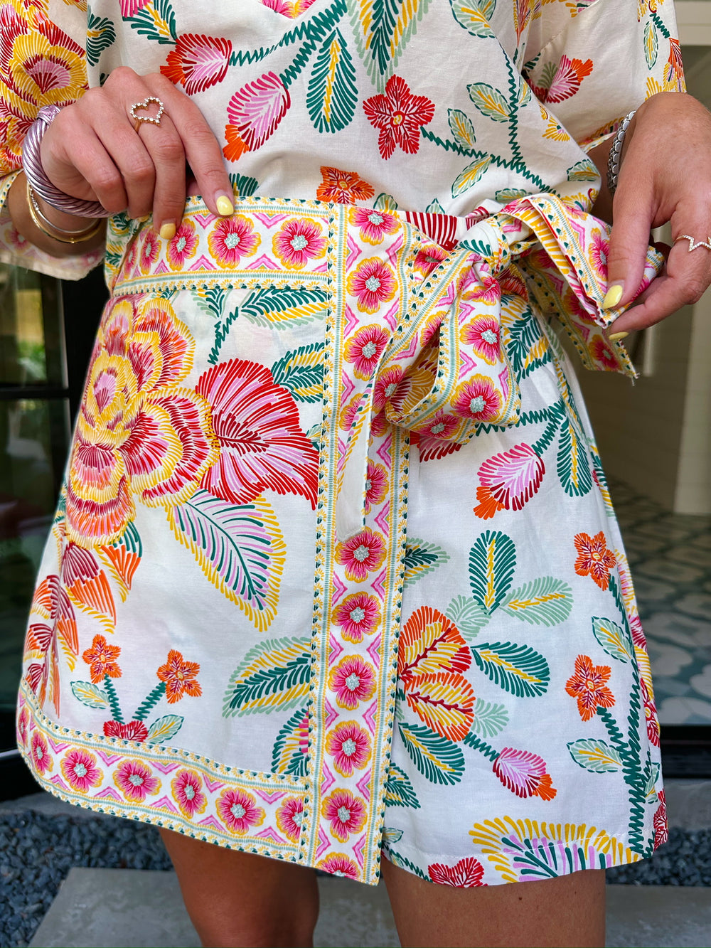 RIVIERA FLORAL SKIRT SET - PINK