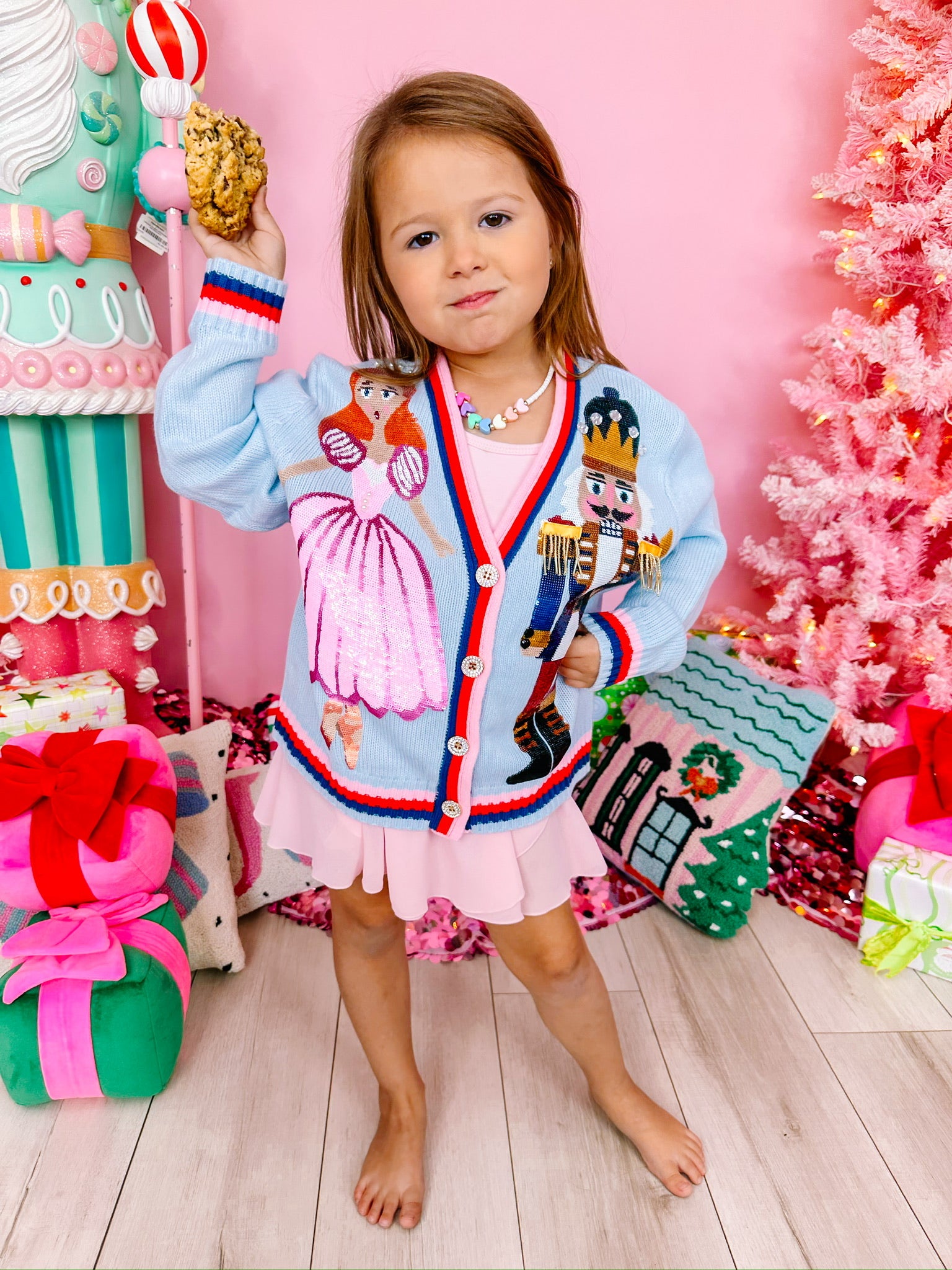 KIDS NUTCRACKER AND CLARA CARDIGAN - BLUE