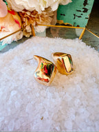 ABSTRACT THOUGHTS TEARDROP STUDS - GOLD