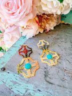 STACEY GOLD EARRING - TURQUOISE
