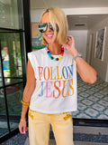 FOLLOW JESUS SKETCH MUSCLE TEE - IVORY