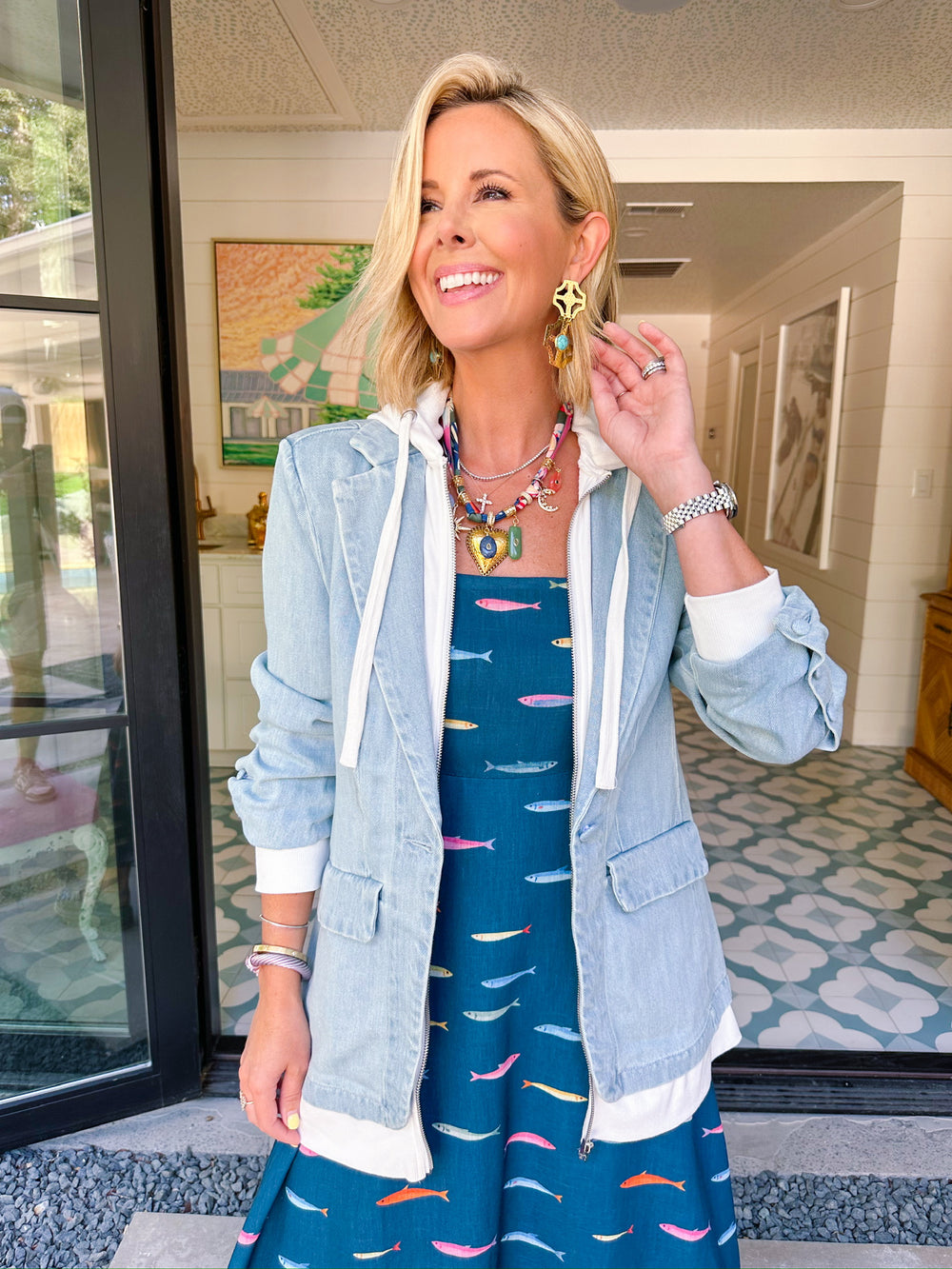 CITY SLICKER DENIM HOODIE BLAZER