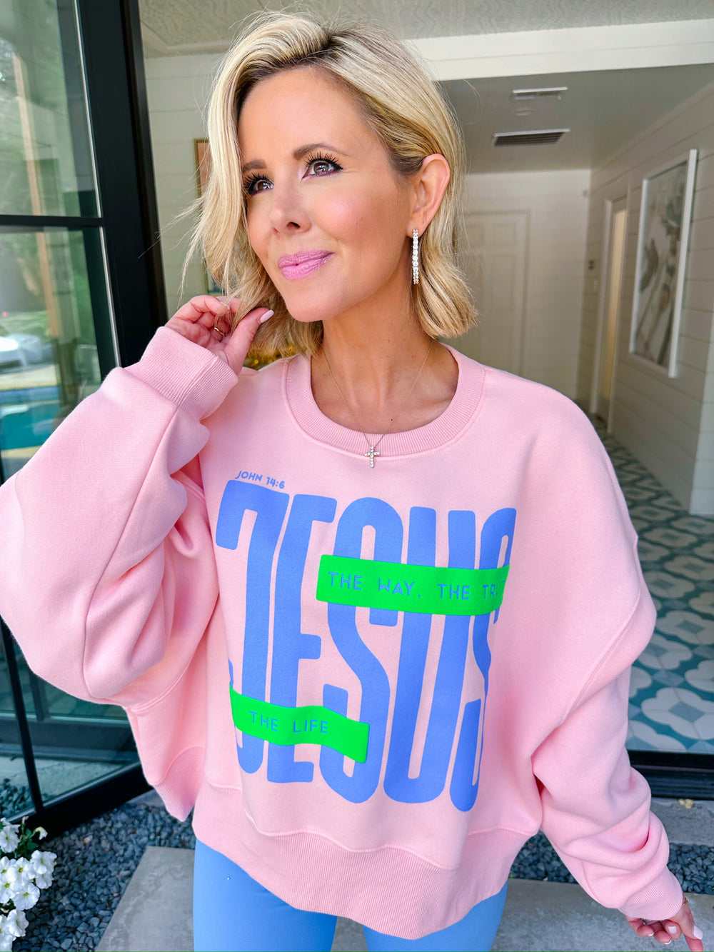 JESUS THE WAY THE TRUTH THE LIFE CROP SWEATSHIRT
