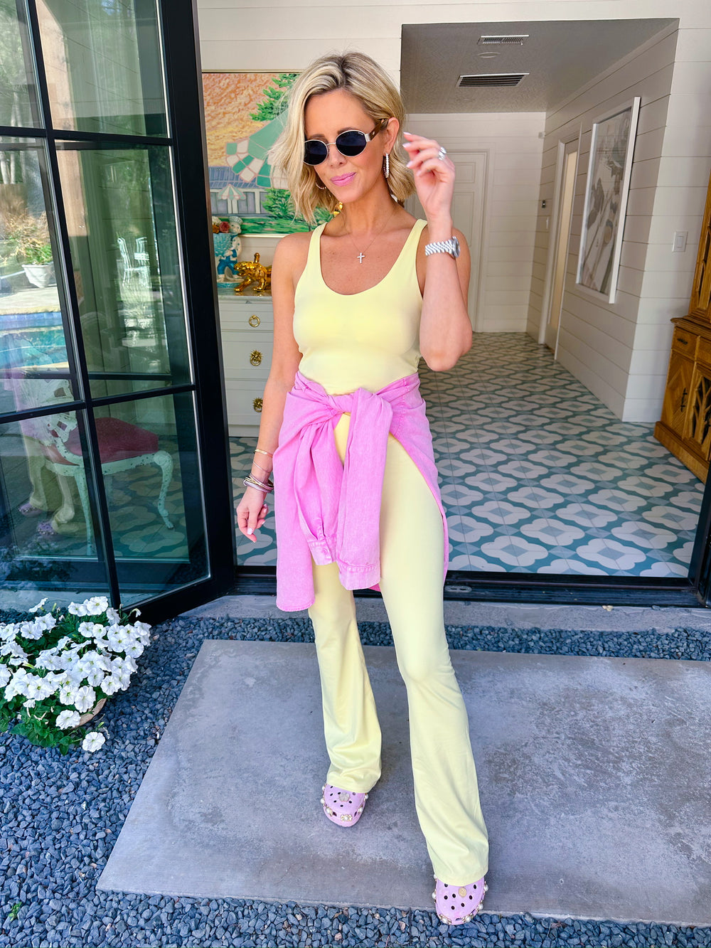 CORE CONFIDENCE FLARE LEGGING SET - YELLOW