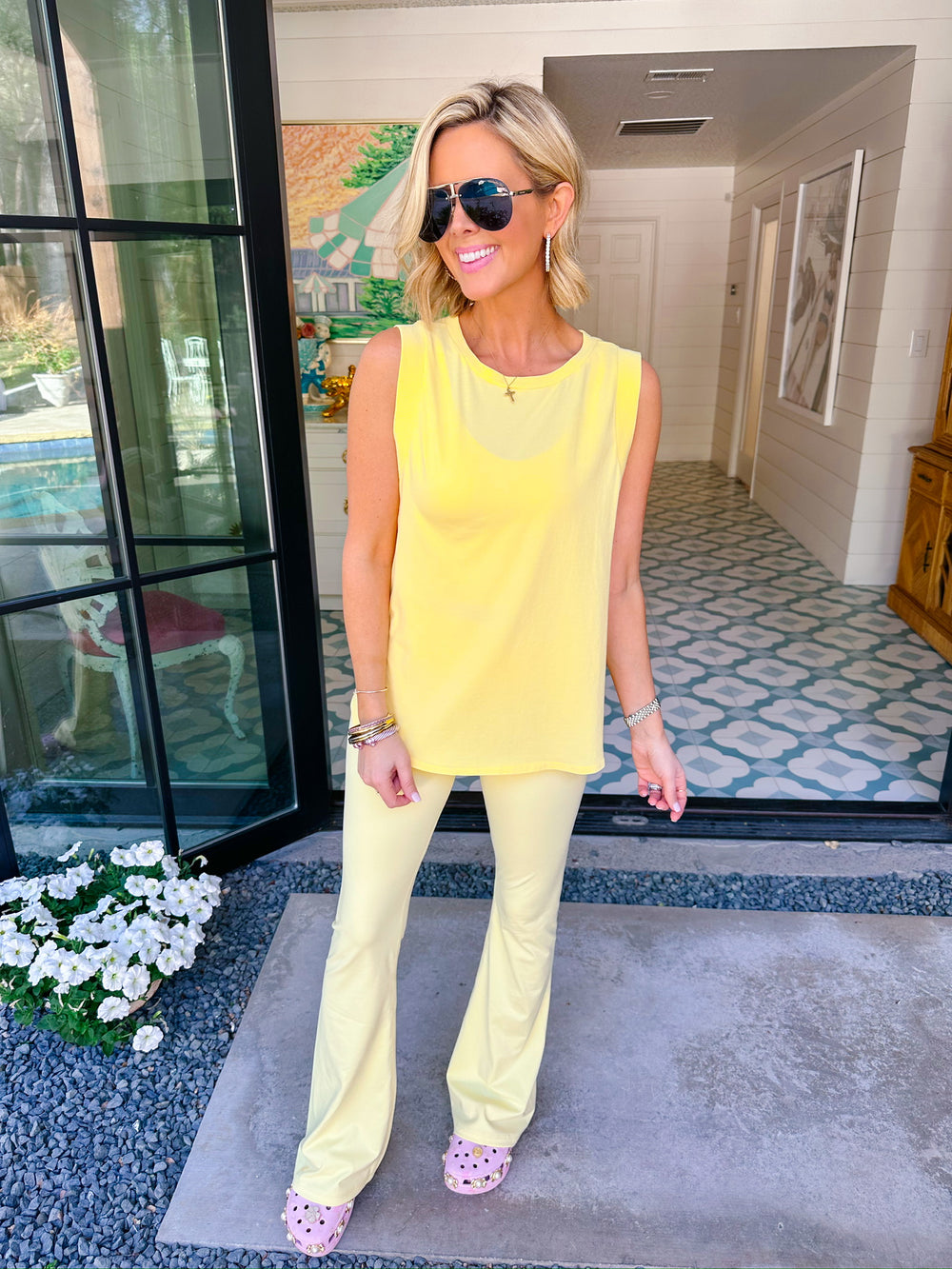 CORE CONFIDENCE FLARE LEGGING SET - YELLOW