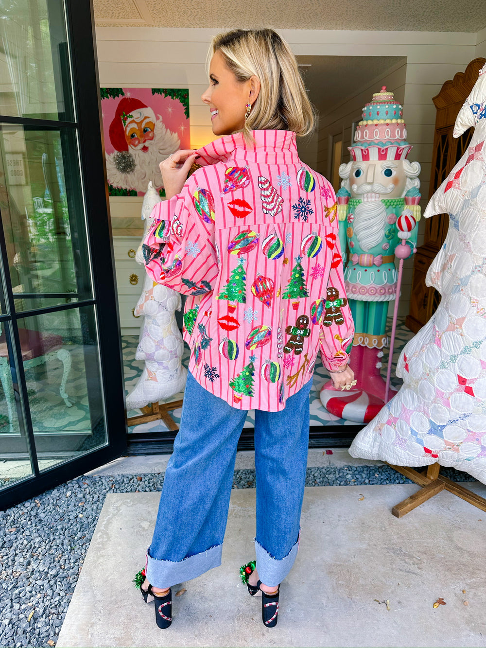 MARGARET MID RISE WIDE LEG CUFF JEANS