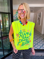 RUN THE DANG BALL MUSCLE TEE - NEON YELLOW