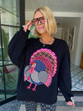 TURKEY PATCHWORK SWEATSHIRT - BLACK
