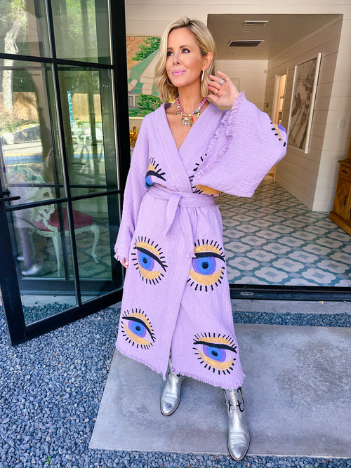 ALL SEEING EYE KIMONO - PURPLE