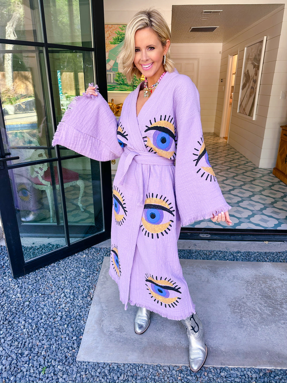 ALL SEEING EYE KIMONO - PURPLE