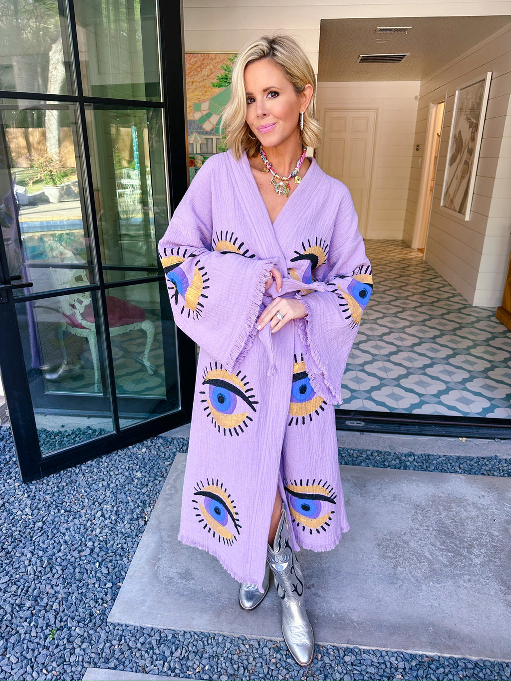 ALL SEEING EYE KIMONO - PURPLE