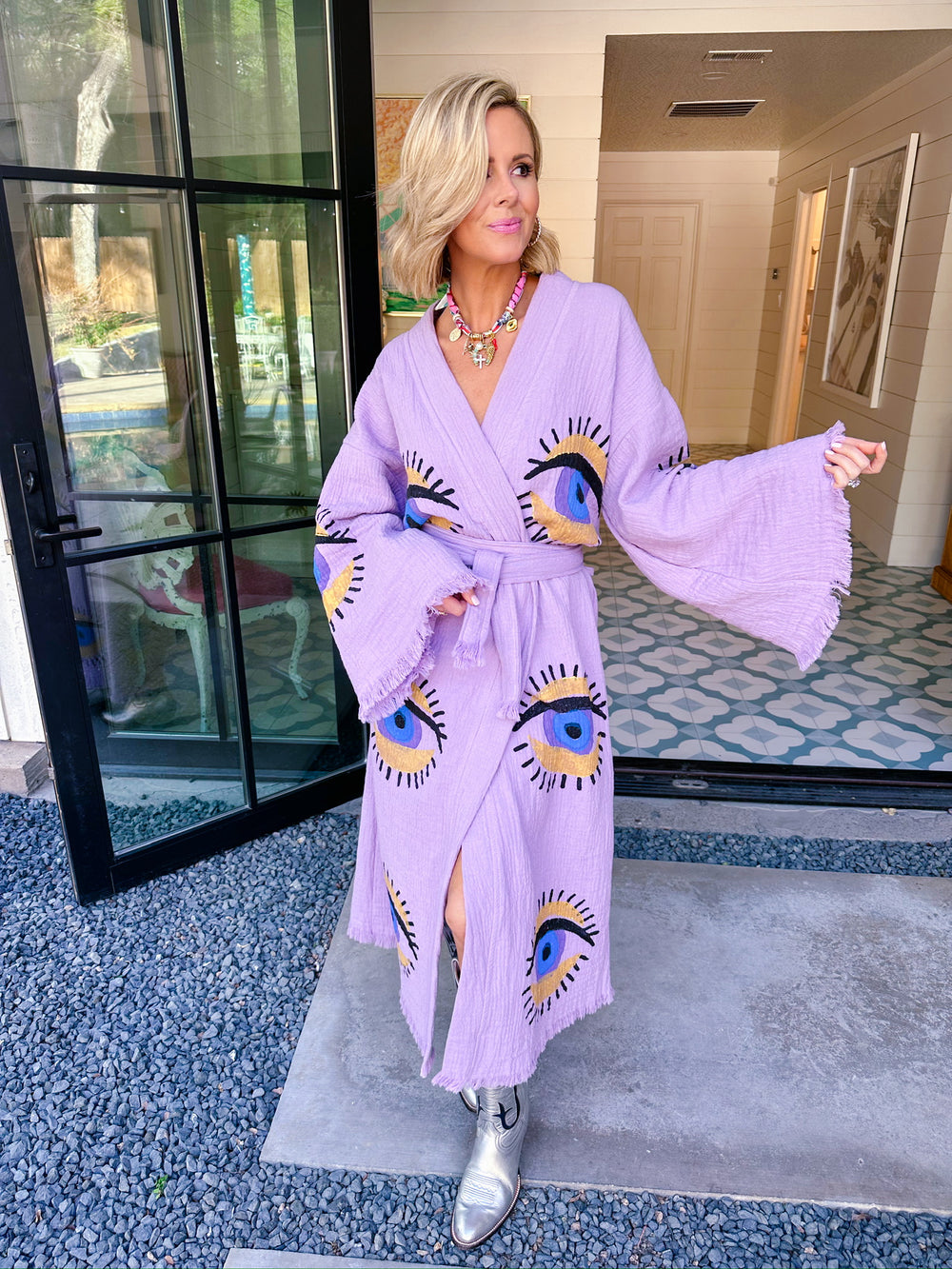 ALL SEEING EYE KIMONO - PURPLE