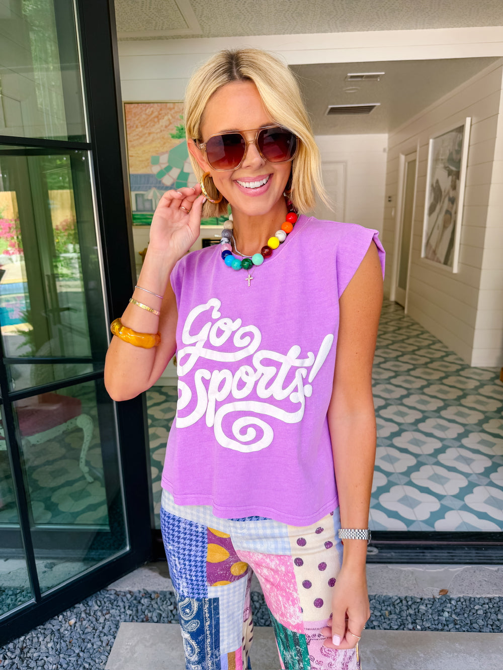 GO SPORTS MUSCLE TEE - PURPLE