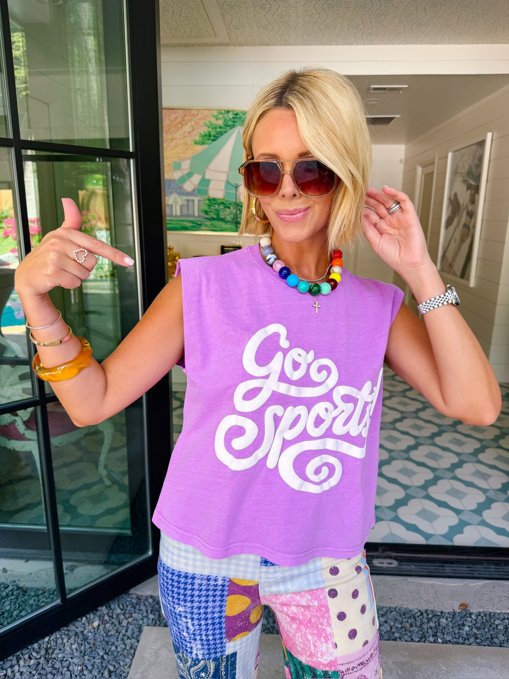 GO SPORTS MUSCLE TEE - PURPLE
