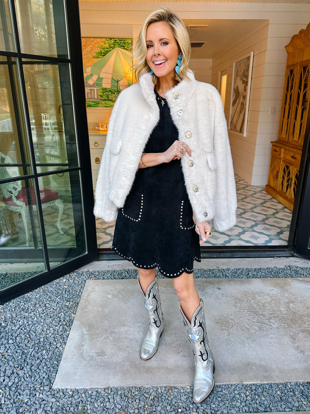 FAITH FUR UTILITY JACKET - CREAM