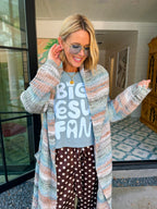 CHASING NEW HORIZONS STRIPE HOODED COATIGAN
