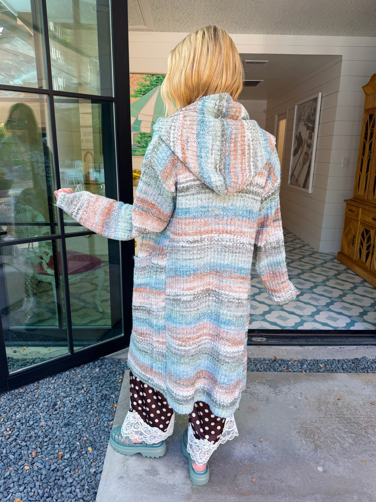 CHASING NEW HORIZONS STRIPE HOODED COATIGAN